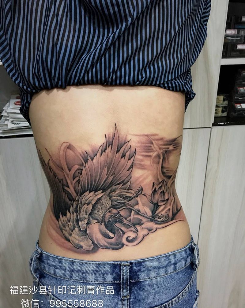 鹤纹身图片