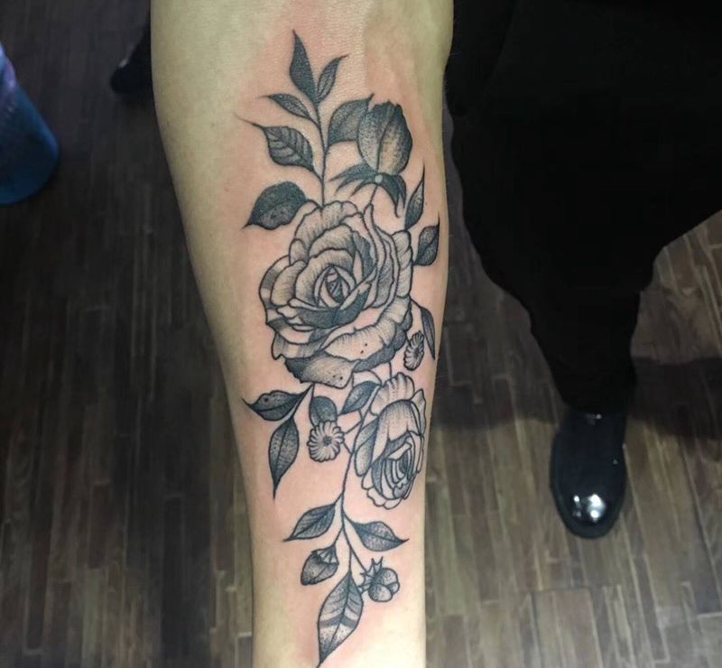 花纹身图片_成品手臂手部植物静物欧美清新纹身图案