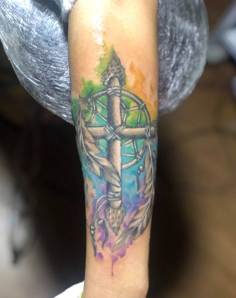 修改纹身图片_手臂腿部水彩水墨纹身图案