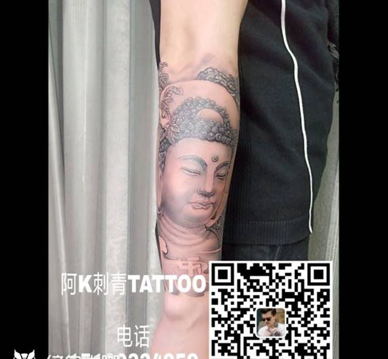 佛祖包小臂纹身图片_手臂新传统纹身图案