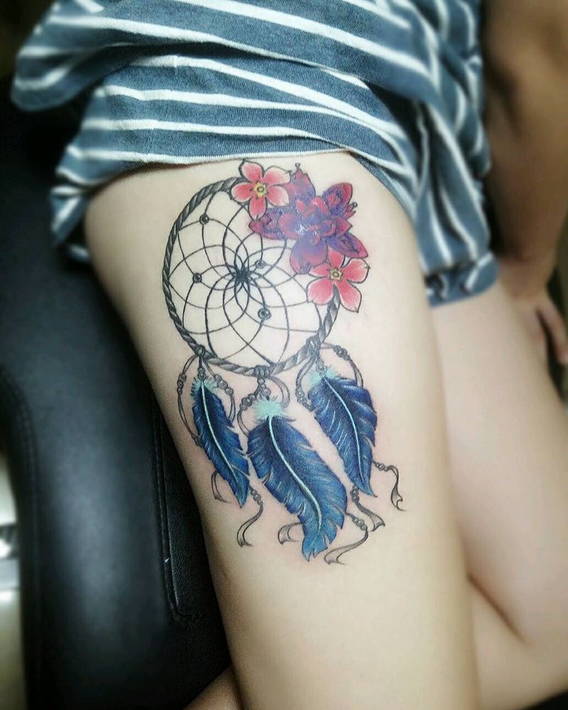 捕梦网纹身图片