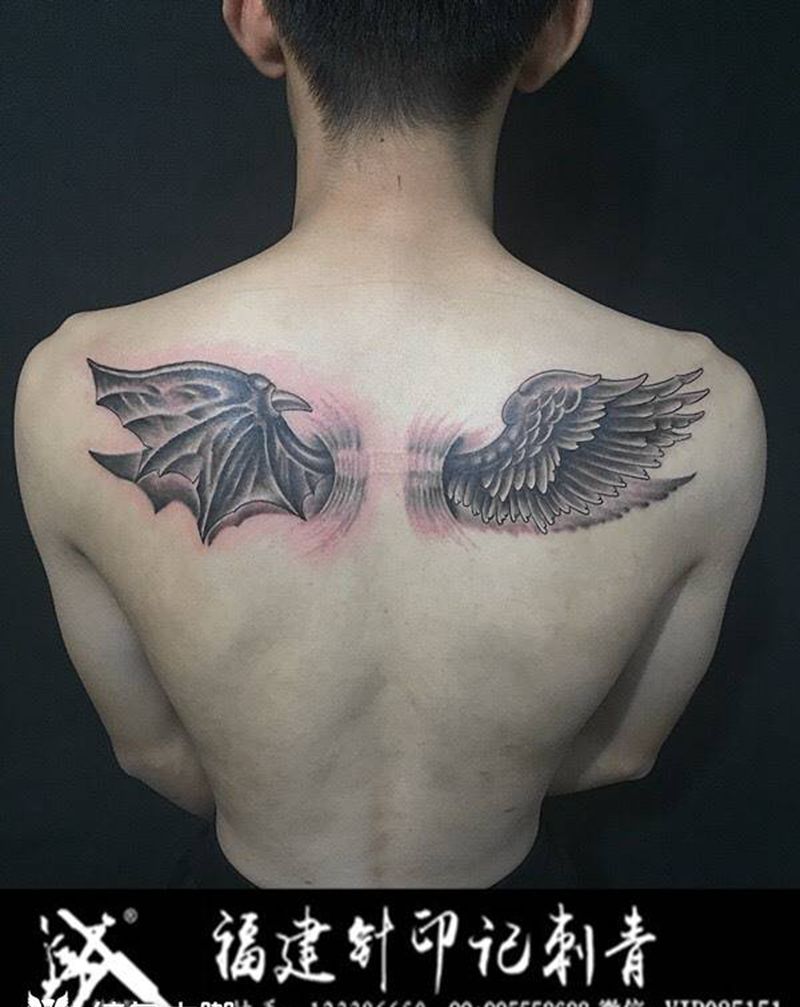 天使与魔鬼纹身图片