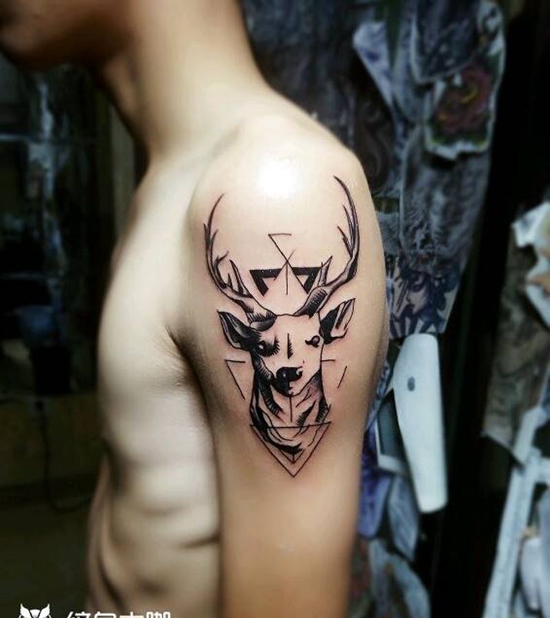 鹿头纹身图片