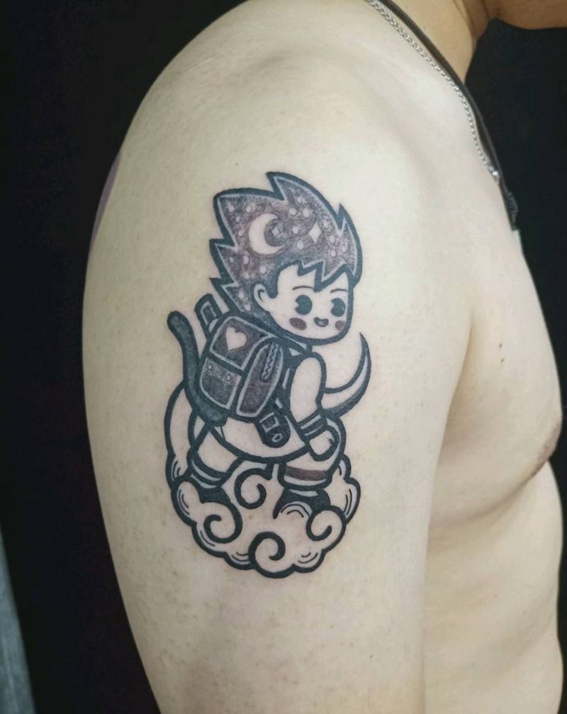 卡通纹身图片_手臂点刺纹身图案