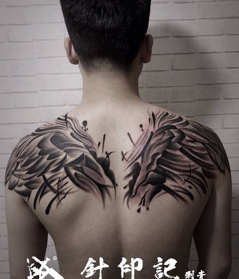 翼纹身图片_翅膀纹身图案