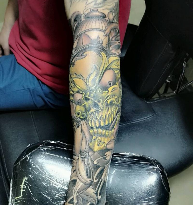 花臂未完成作品！纹身图片