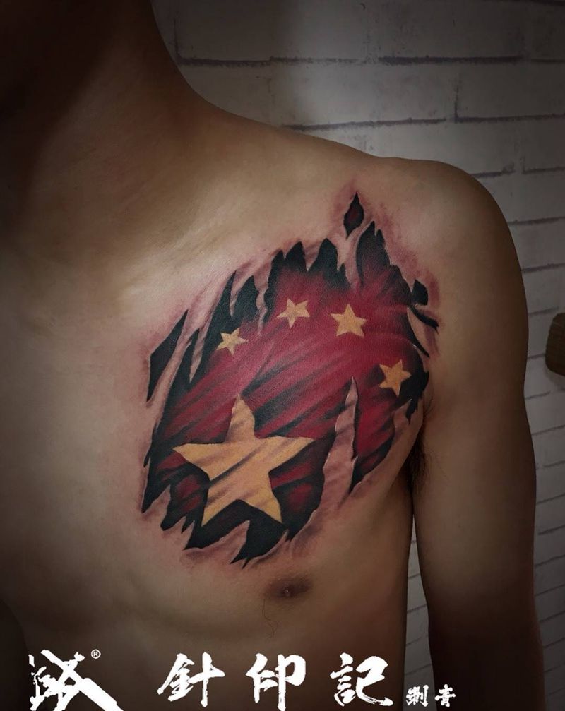 3D国旗纹身图片