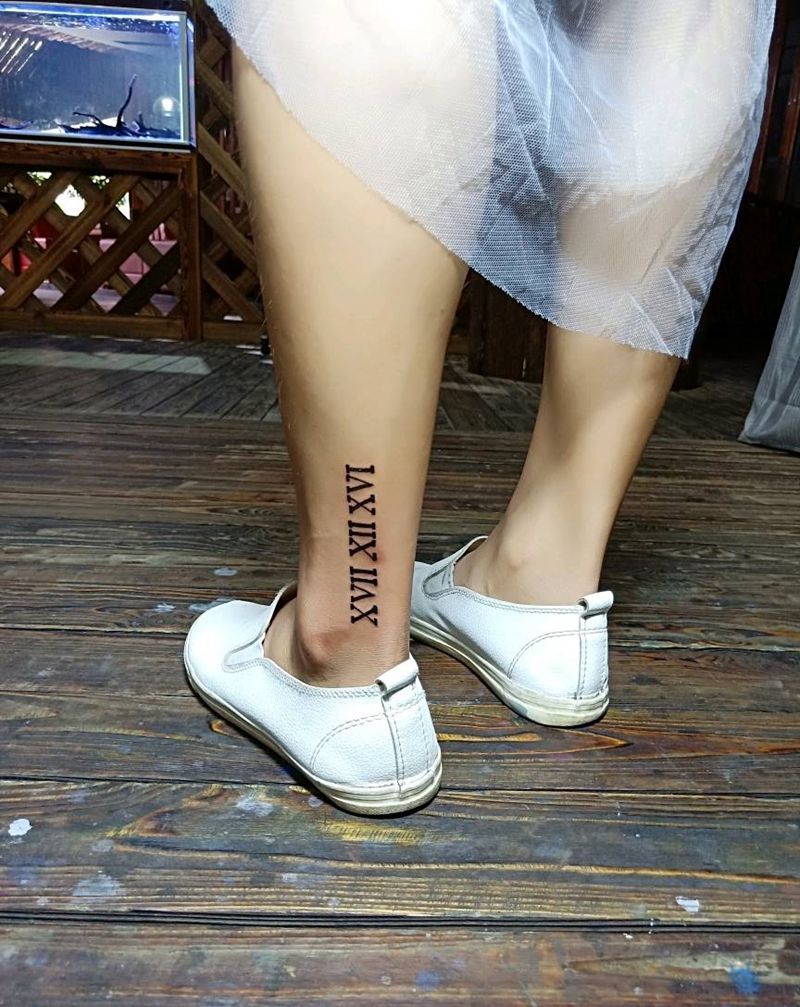 罗马数字小清新纹身图片