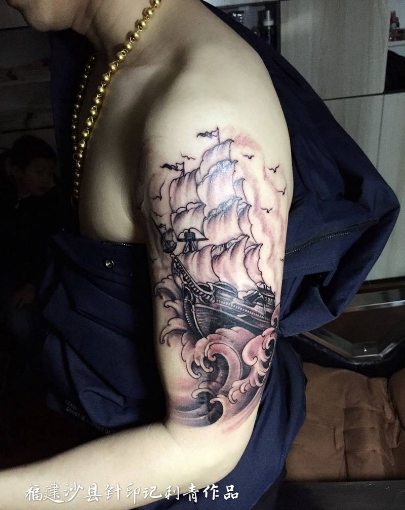 一帆风顺纹身图片