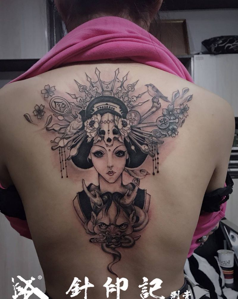 艺妓纹身作品纹身图片_艺妓纹身图案