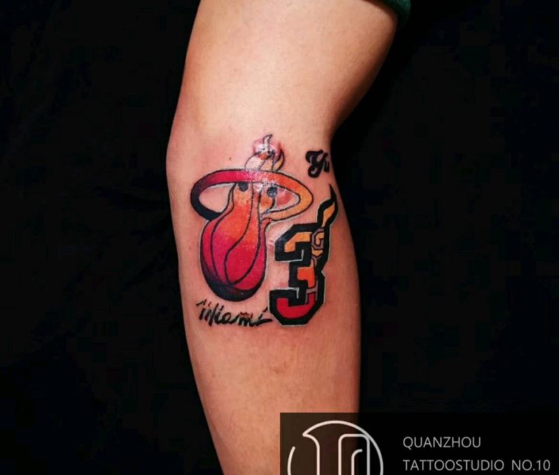 一个来自热火韦德球迷纹身图片_手臂New School纹身图案