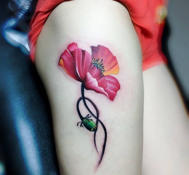 罂粟花纹身图片