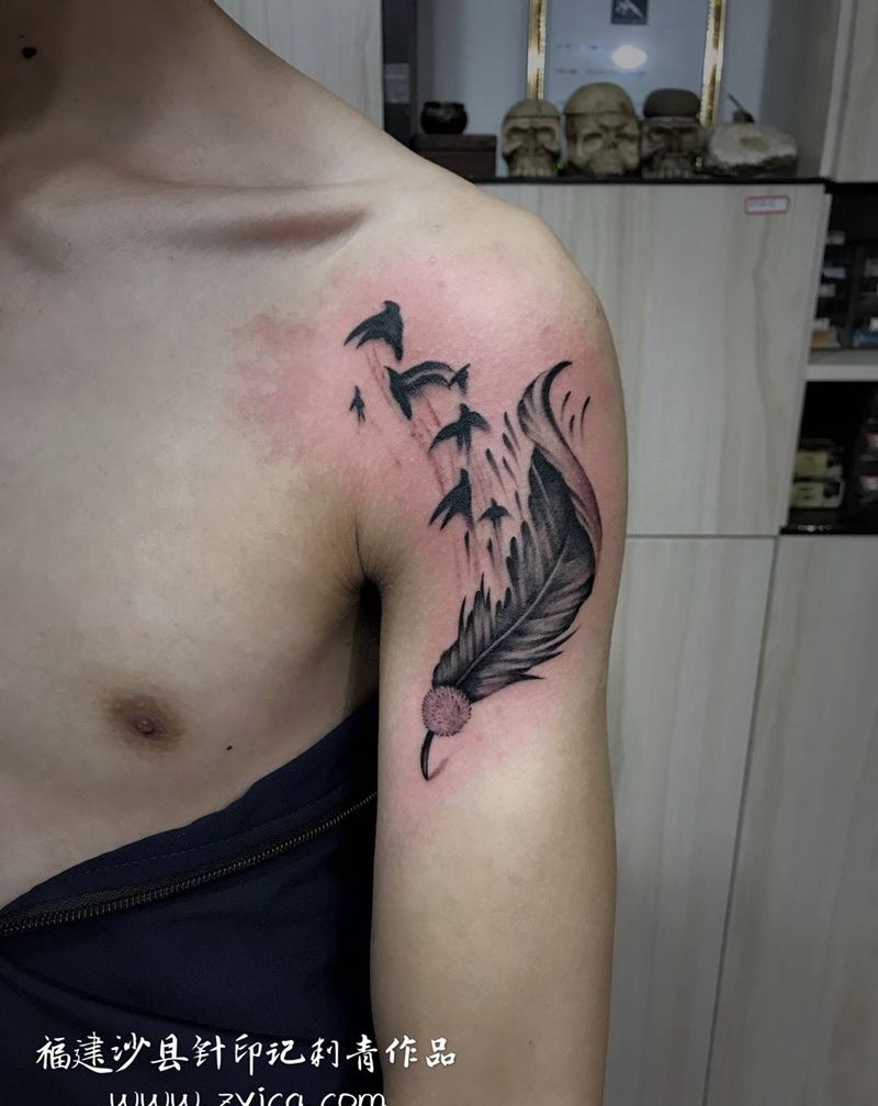 羽毛纹身图片