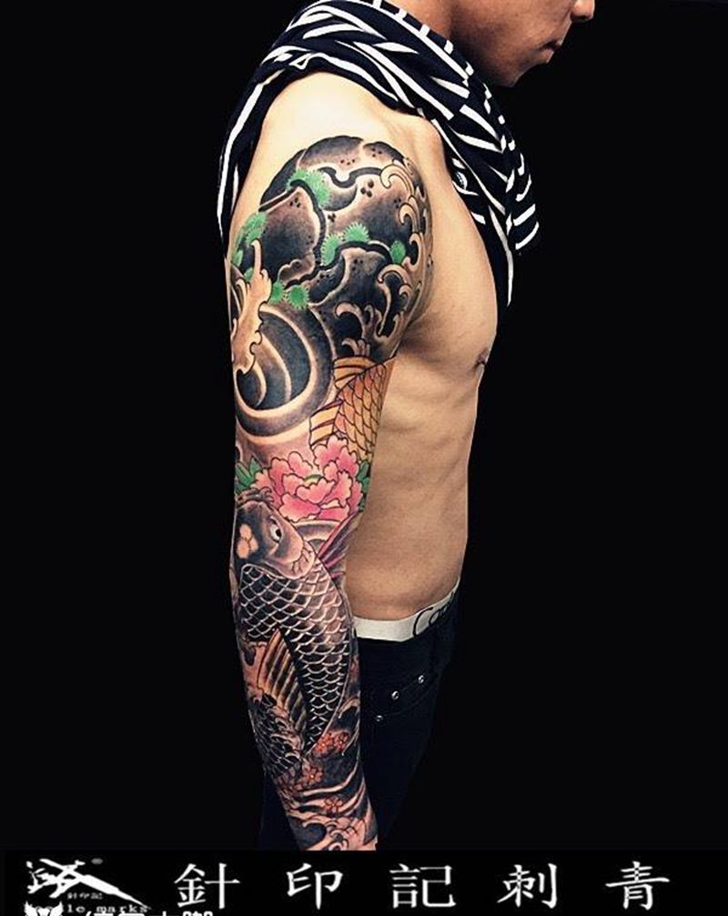 传统花臂纹身图片