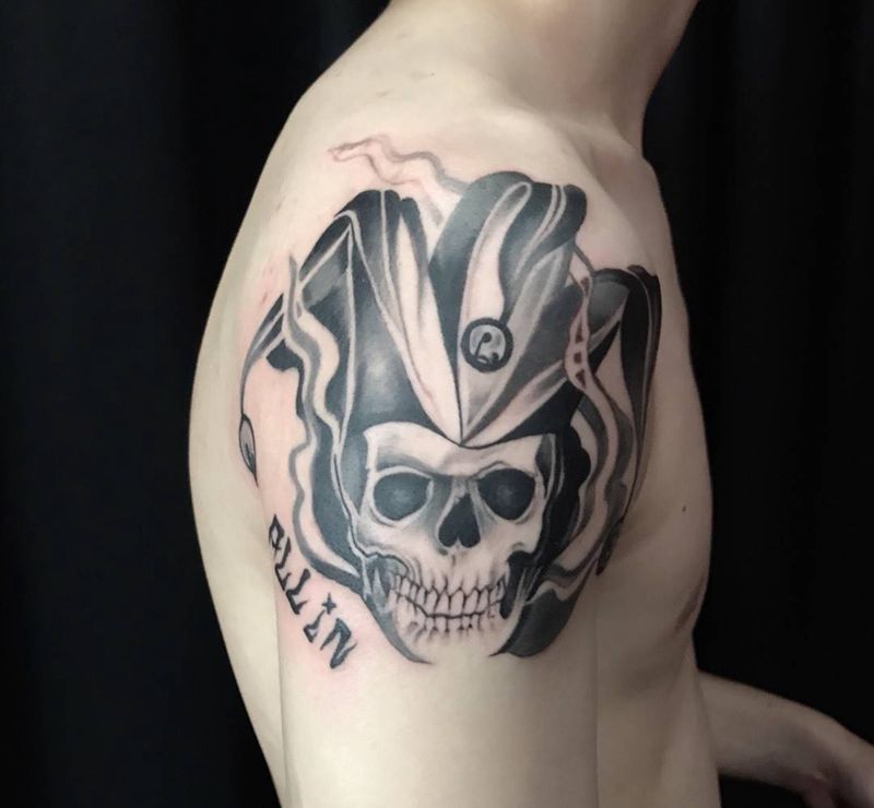 小丑纹身图片_手臂成品纹身图案