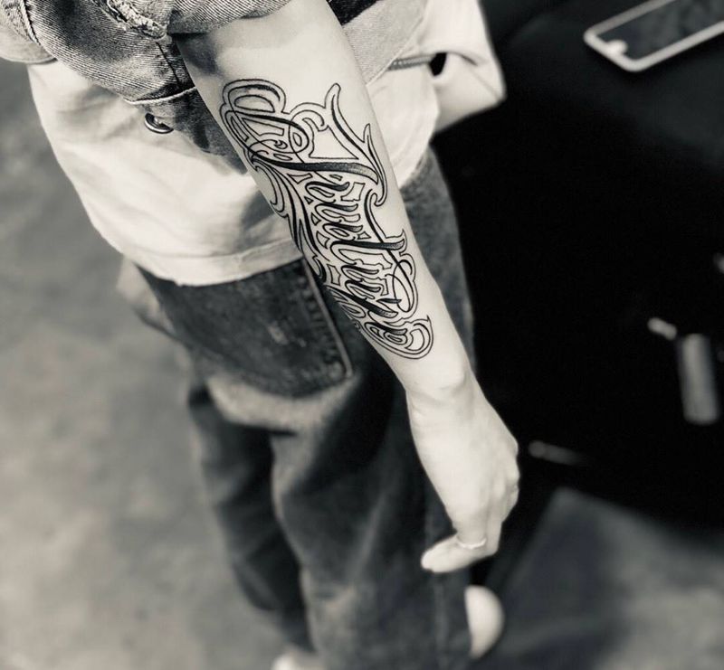 奇卡诺字体纹身图片