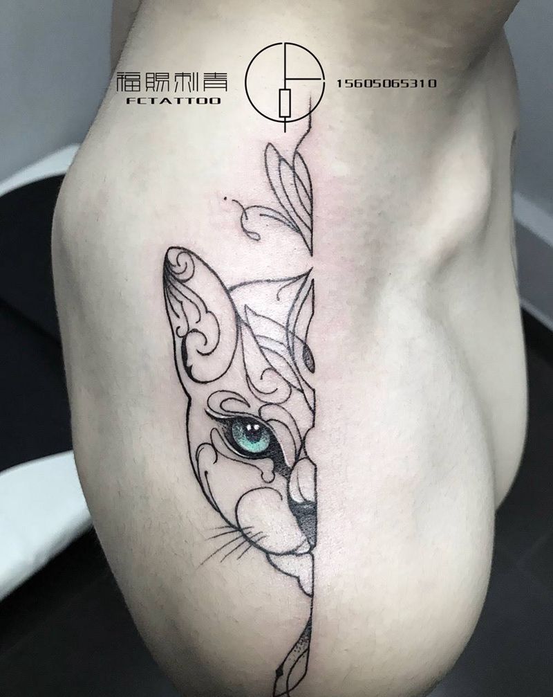猫纹身图片