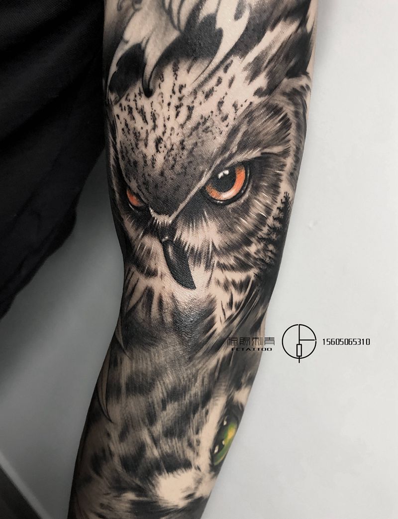 写实花臂纹身图片_手臂欧美写实纹身图案