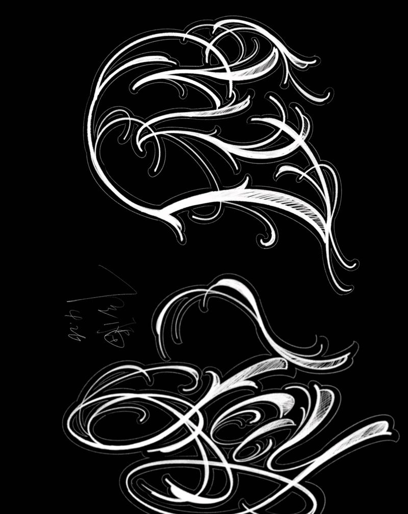 花体纹身图片_手臂花体字纹身图案