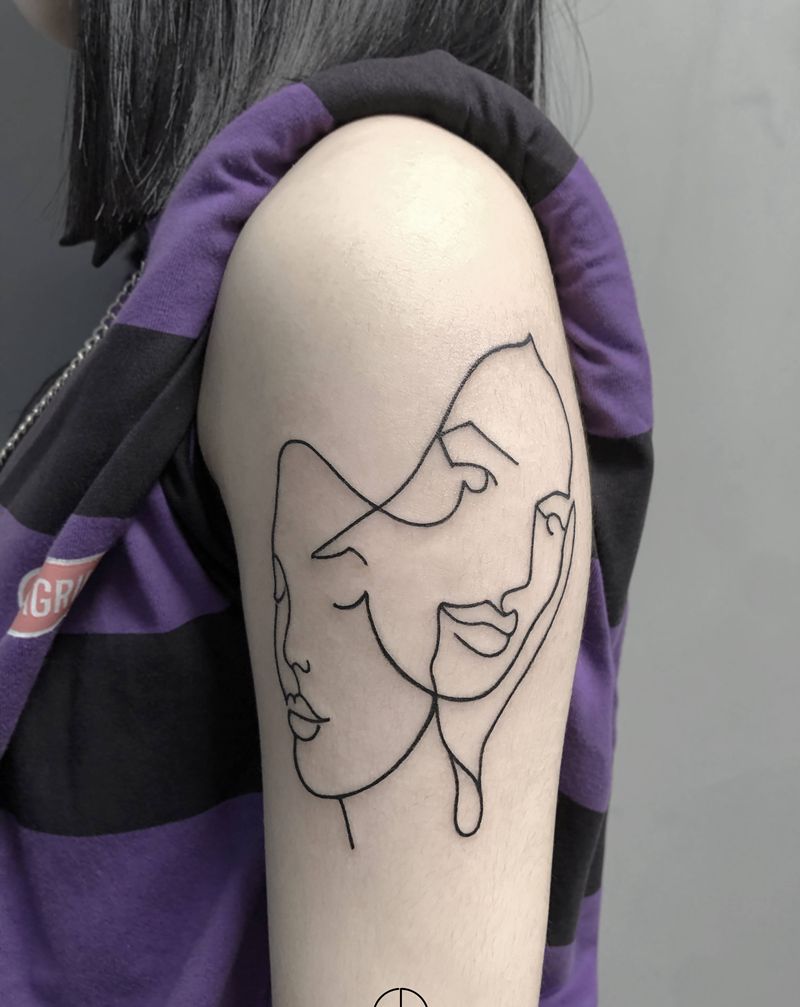 抽象纹身图片_手臂几何纹身图案