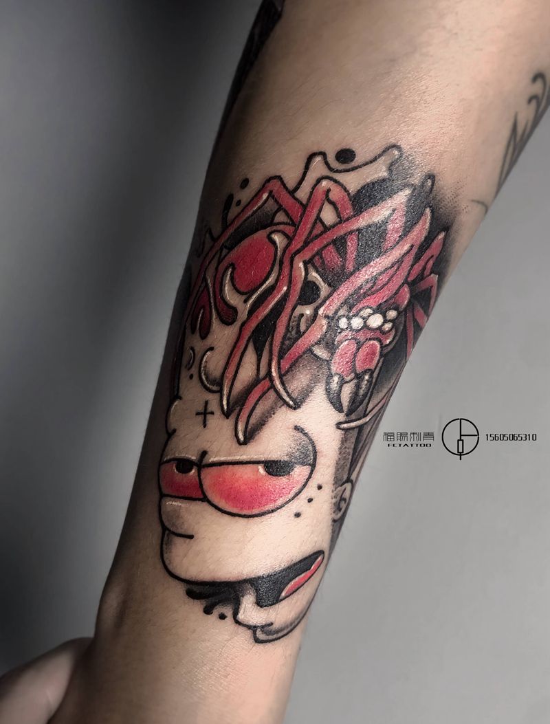 辛普森纹身图片_手臂Old School纹身图案