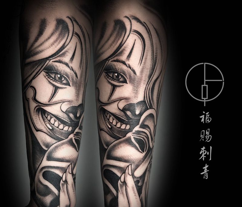 肖像纹身图片_手臂手部欧美写实纹身图案