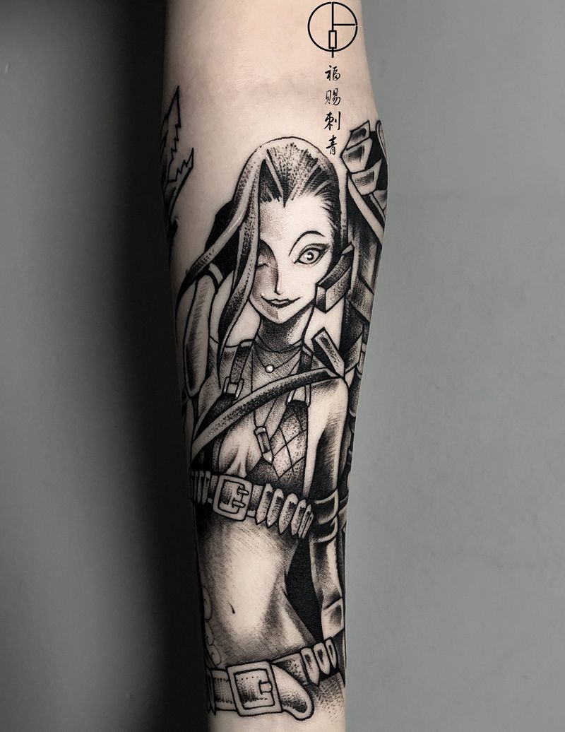 金克丝纹身图片_手臂手部点刺纹身图案