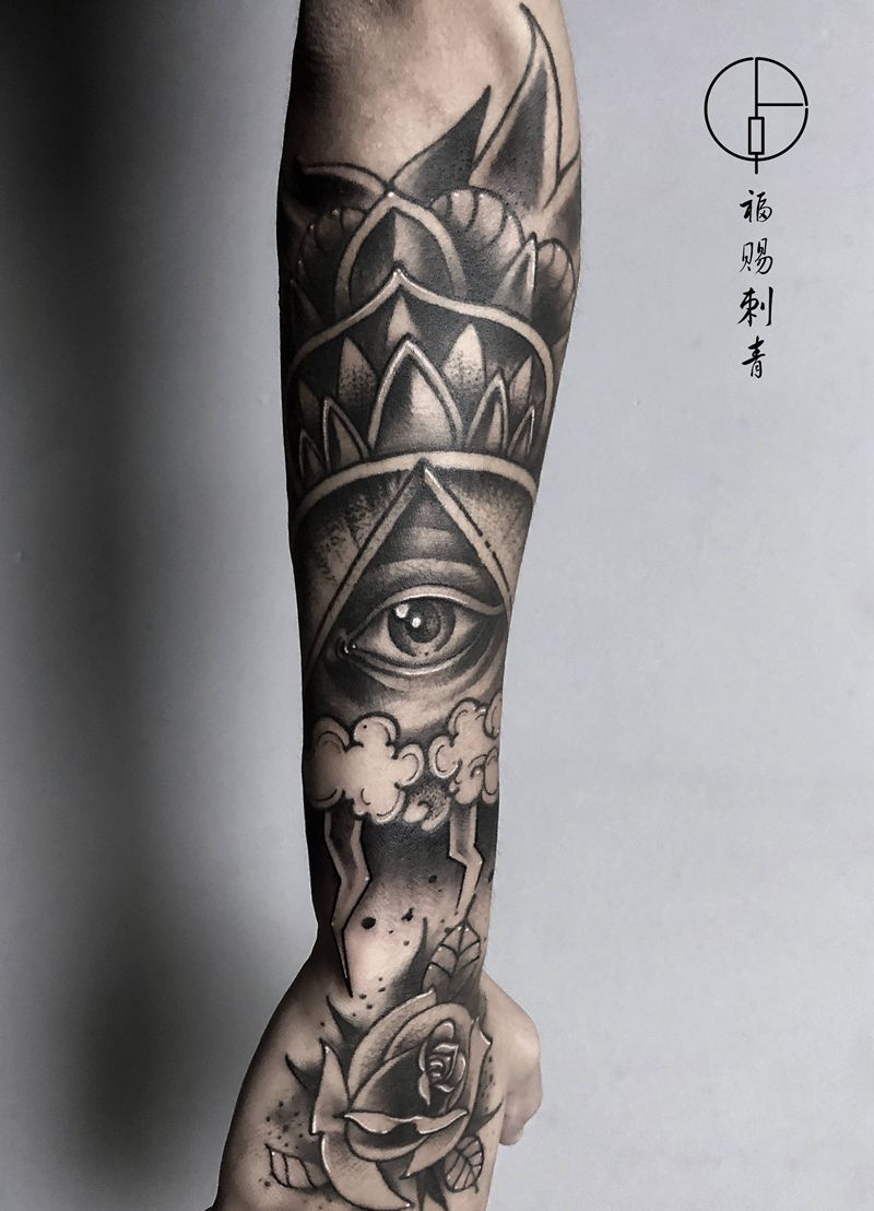 花臂纹身图片_手臂手部Old SchoolNew School纹身图案