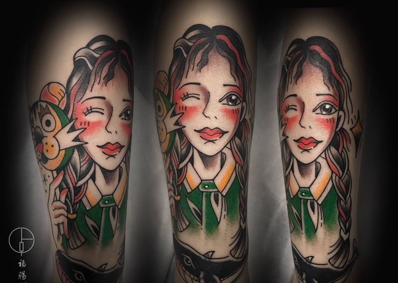 oldschool纹身图片_腿部脚部Old SchoolNew School纹身图案