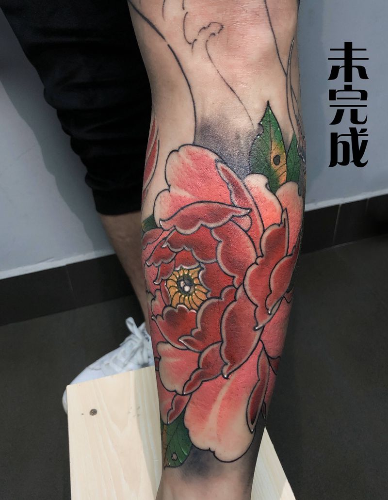 未完成纹身图片_脚部腿部新传统老传统纹身图案