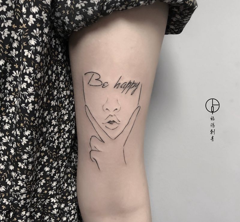 小清新纹身图片_手臂手部点刺几何纹身图案