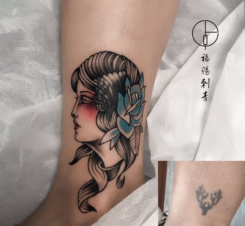 遮盖修改纹身图片_手部手臂点刺几何纹身图案