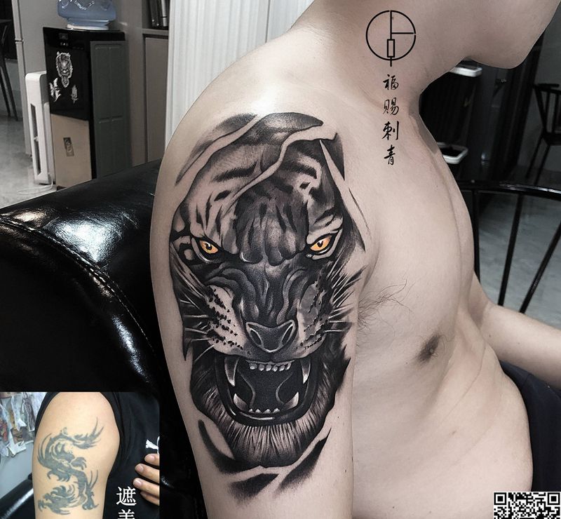 遮盖纹身图片_手臂手部欧美写实纹身图案