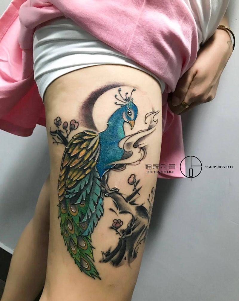 孔雀纹身图片