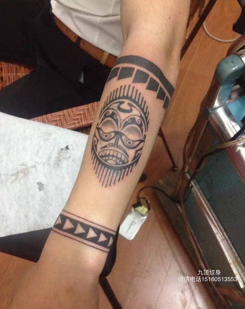 部落纹身图片_成品手部清新图腾原创纹身图案