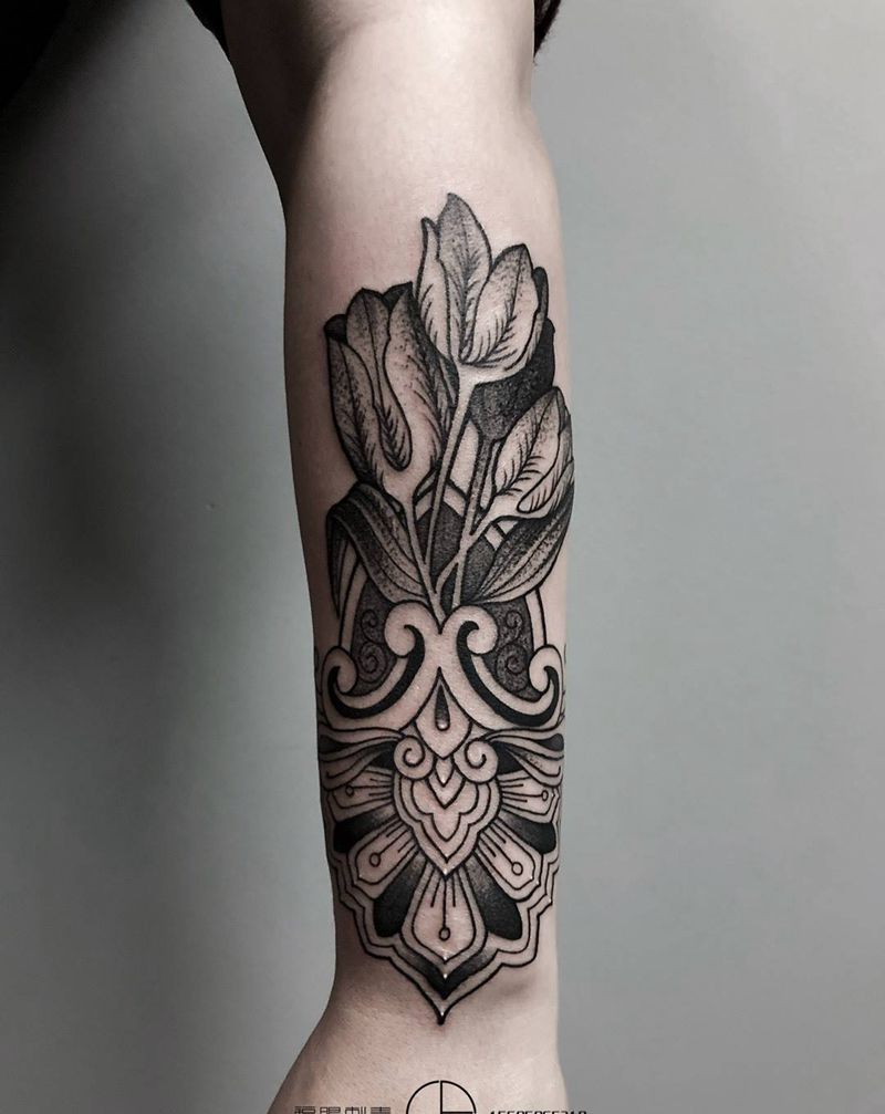 遮盖烟疤纹身图片