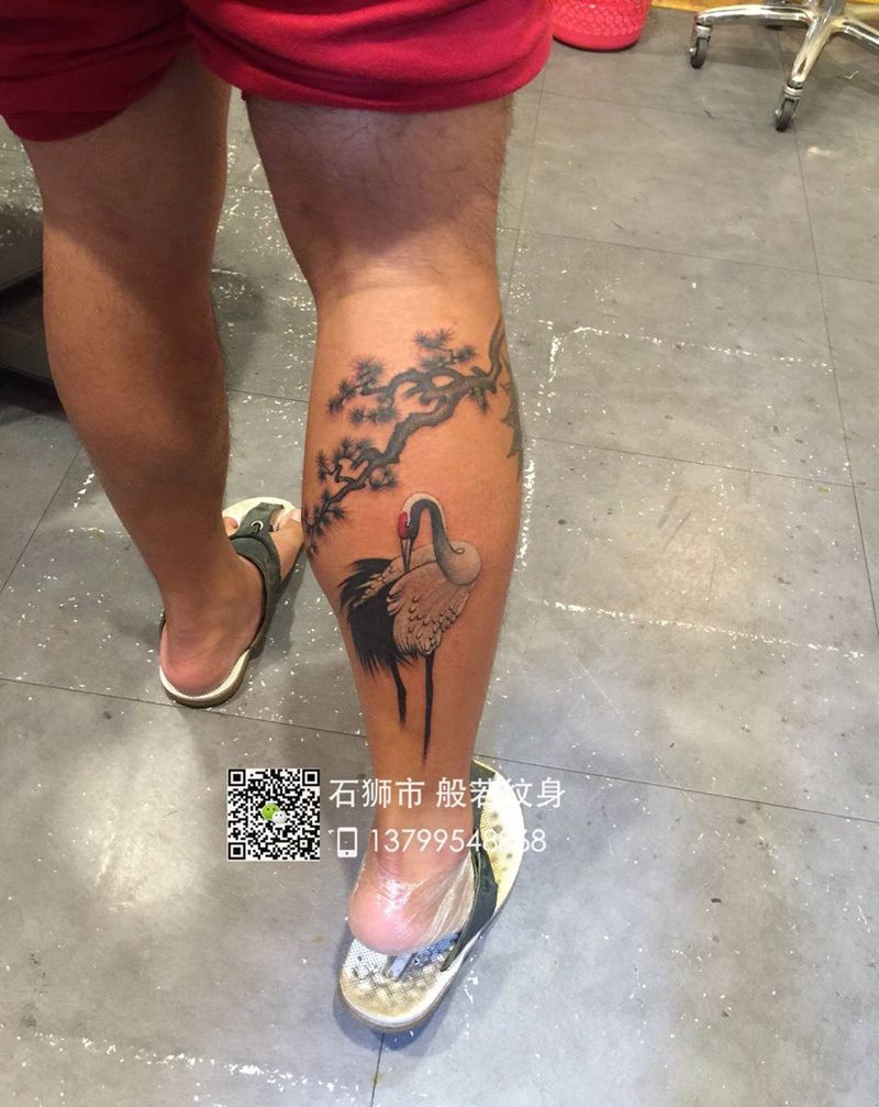 鹤纹身纹身图片