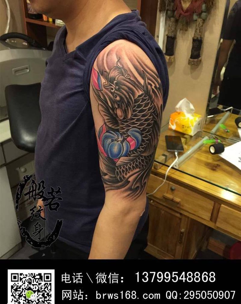 富贵鲤鱼纹身图片