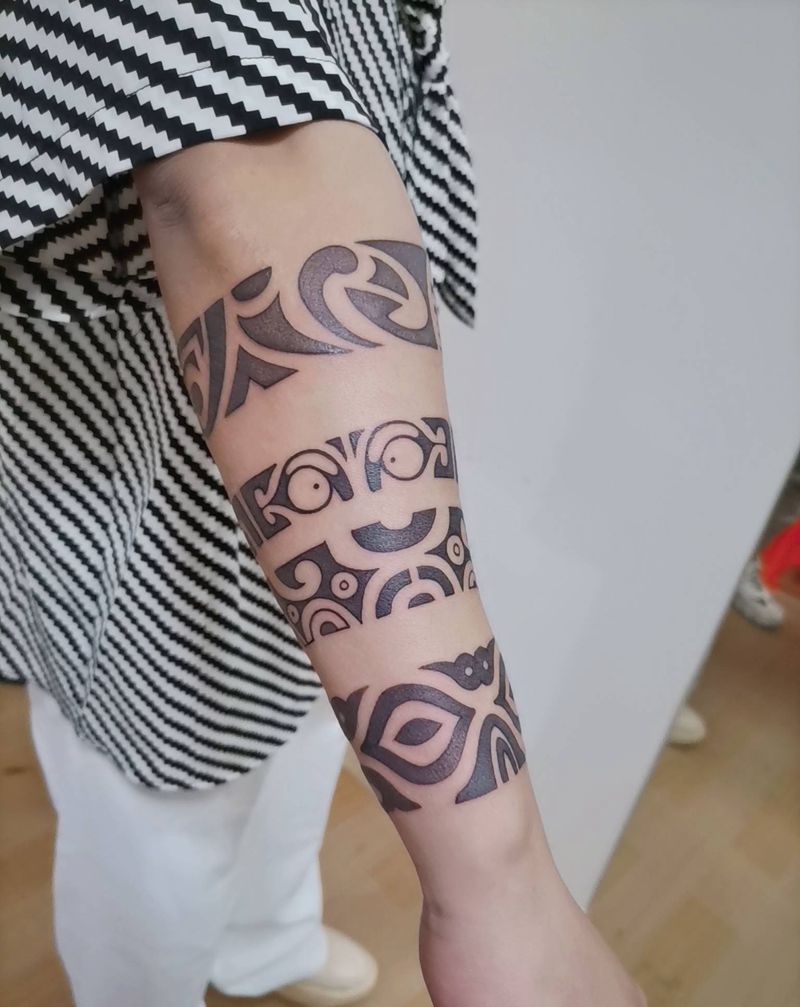 四环纹身图片_手臂图腾纹身图案