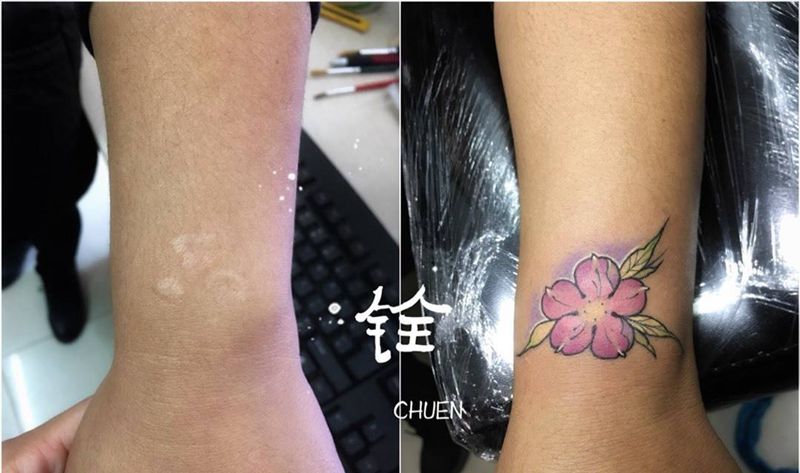遮疤纹身图片
