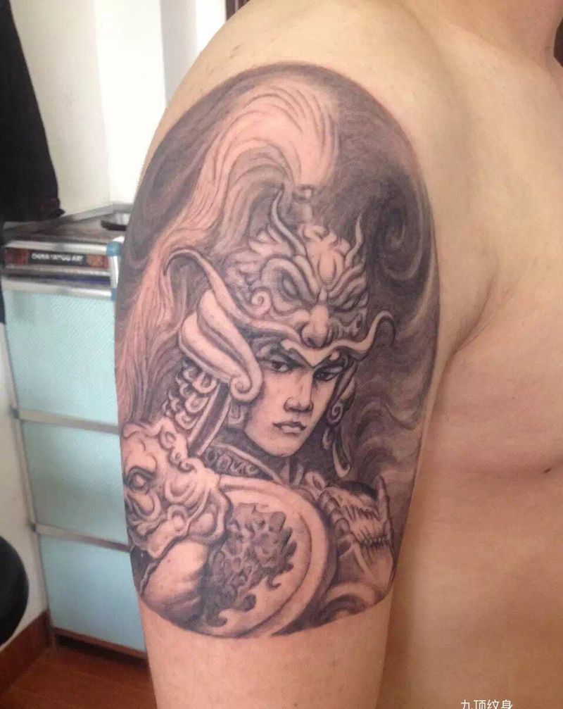 紫龙纹身图片_成品手臂肖像人物纹身图案