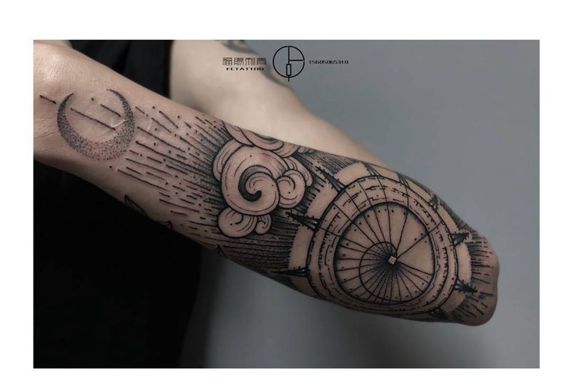 小臂几何纹身图片