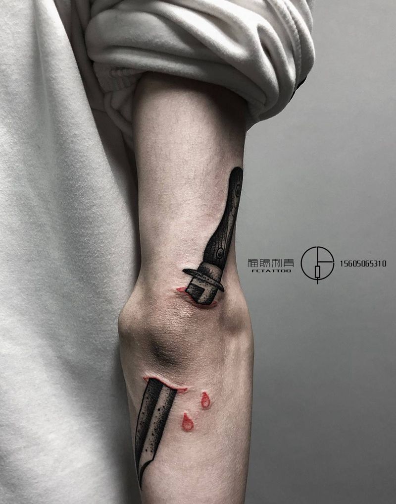 匕首纹身图片