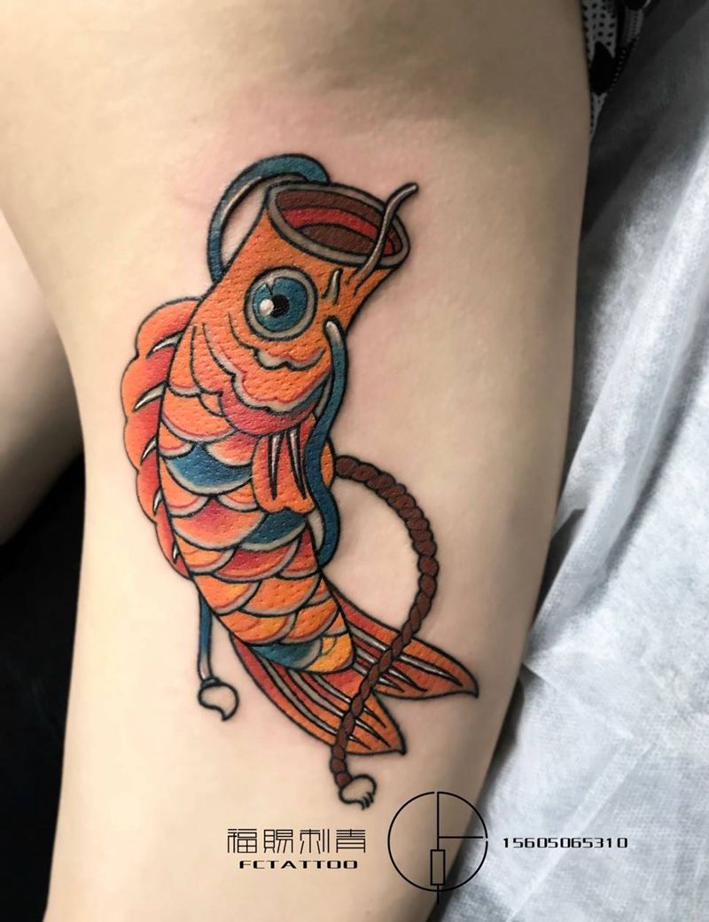 鱼旗纹身图片