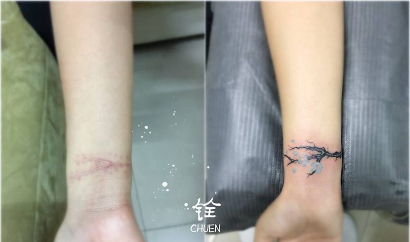遮疤纹身图片