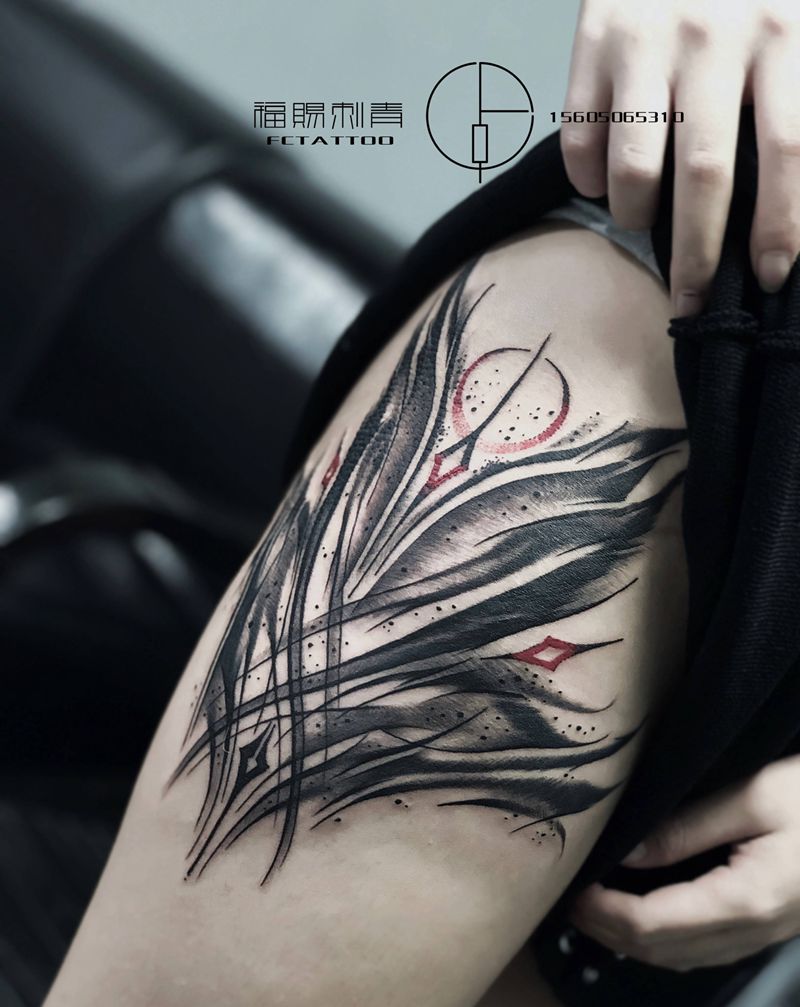 暗黑花体字纹身图片