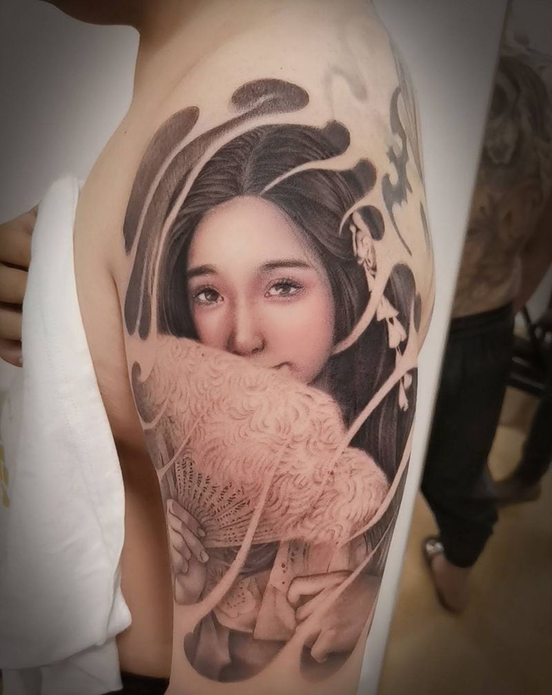 肖像纹身图片_手臂欧美写实纹身图案