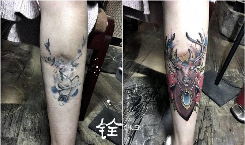 遮盖纹身图片