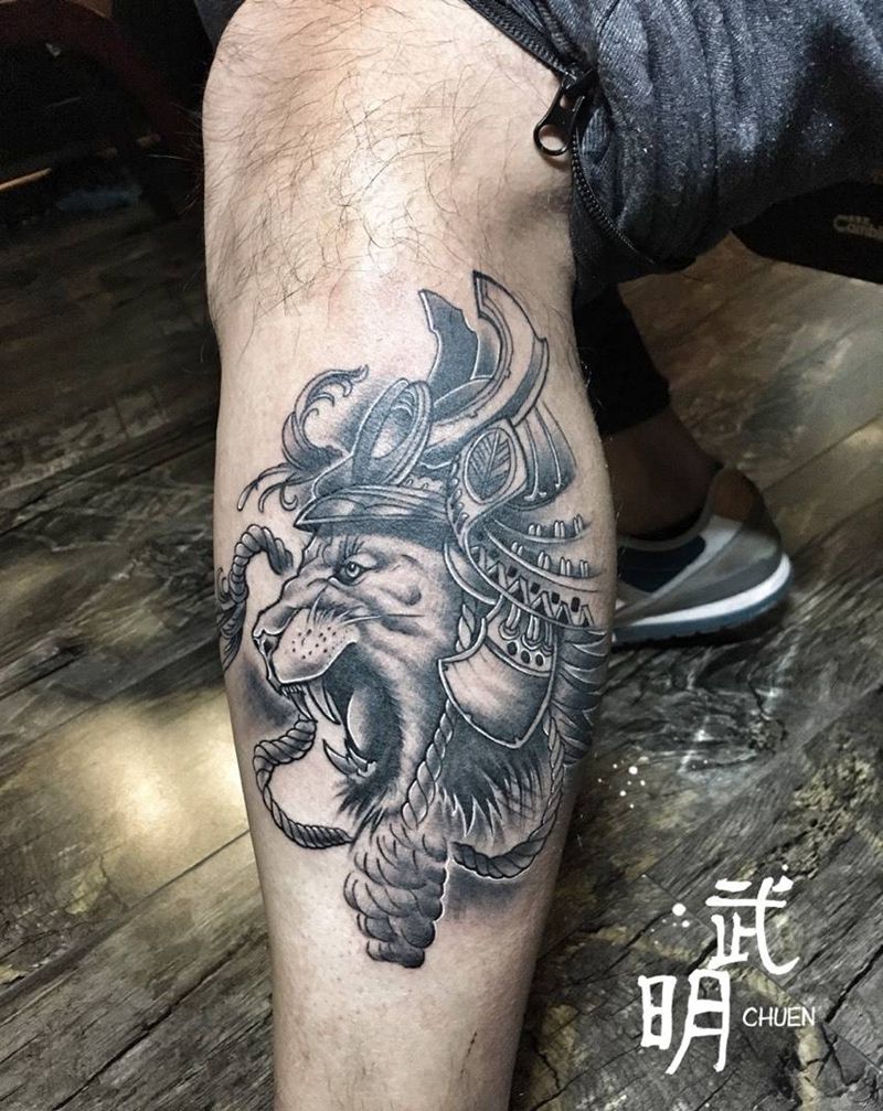 獅武士纹身图片