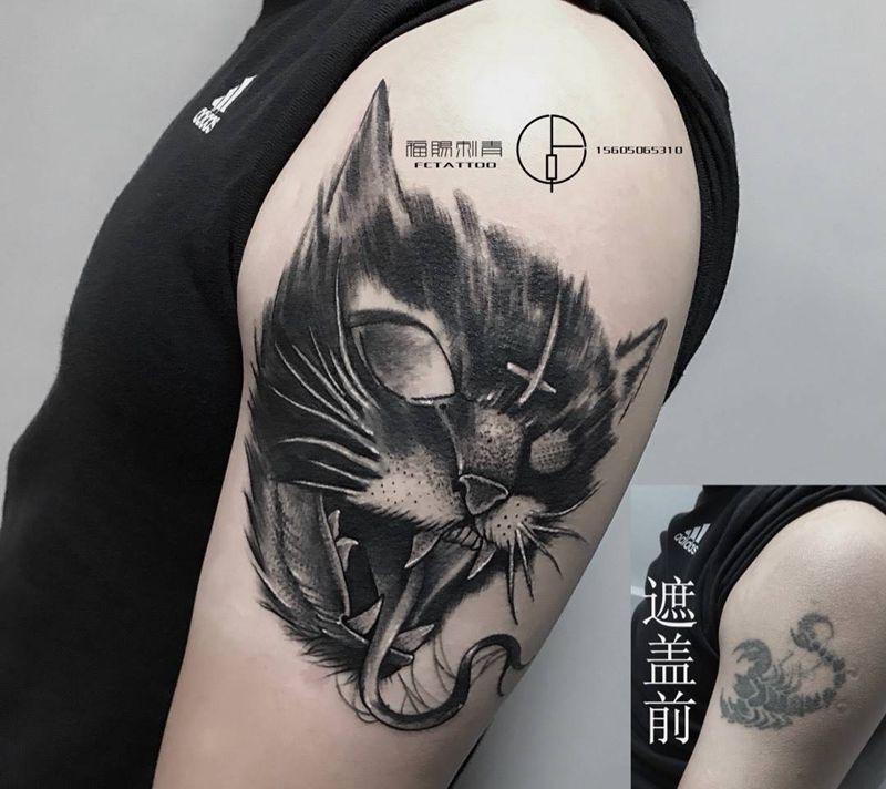 遮盖纹身图片